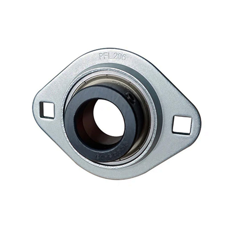 SAPFL202-9 Oval 2 Bolt Pressed Steel Bearing Housing with 9/16 inch Collar Insert