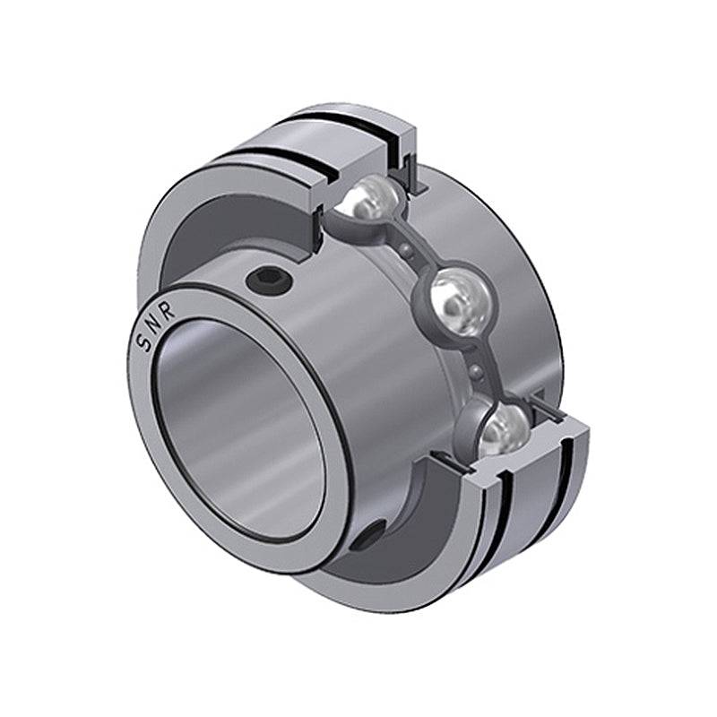 SNR CUC208 Metric Full Width Grooved Parallel Outer Bearing Insert 40mm Bore 80mm Outside Diameter with Grub Screws - Allow 2-3 Days