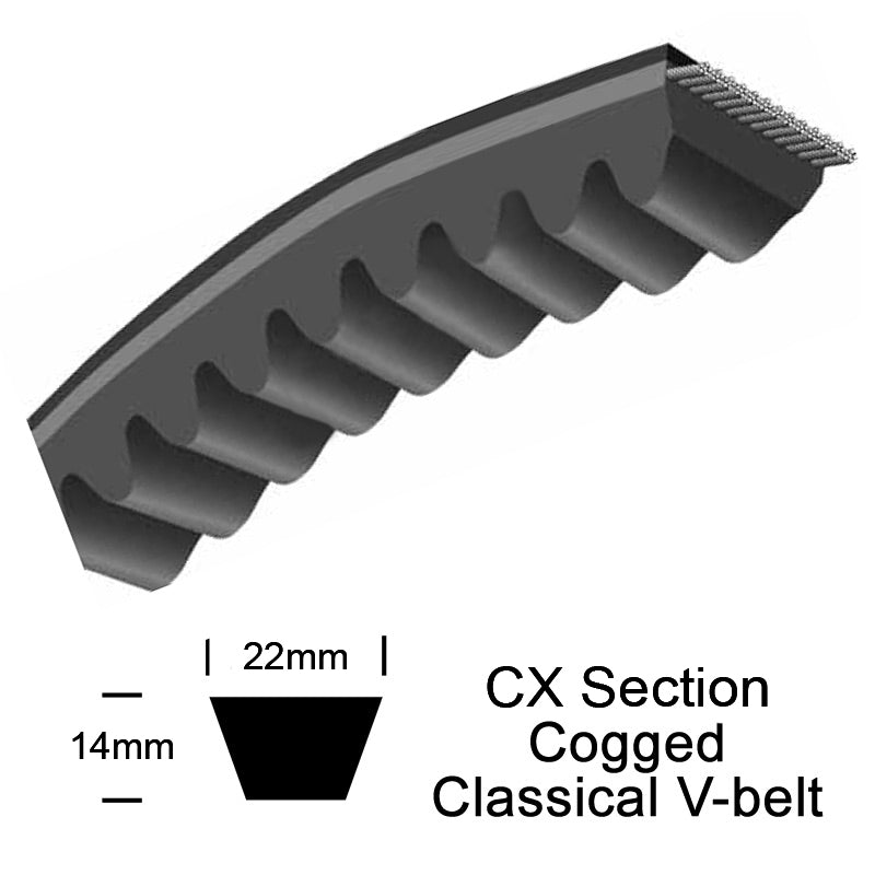 SWR CX55 Raw-Edge Cogged V-Belt - Allow 1-2 Days - Contact Us For Faster Delivery
