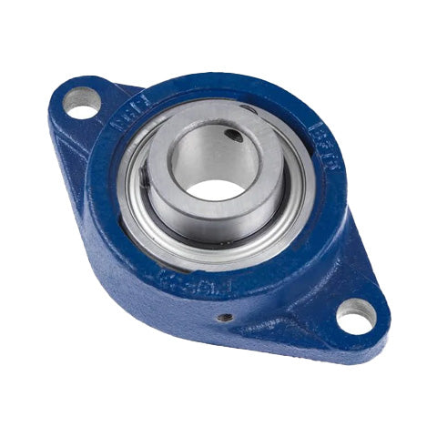 RHP MSF2-7/16 Imperial Four Bolt Square Cast Iron Flange Housing and 2-7/16 inch Bore Grub Screw Insert