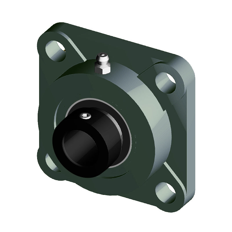 NTN M-UELF207-104D1 Imperial Four Bolt Square Cast Iron Flange Housing with 1-1/4 inch Bore Eccentric Collar Insert - Allow 2-3 Days