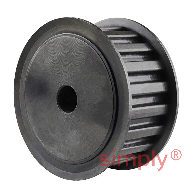 P26-L-100F - 3/8 inch Pitch 26 Tooth Flanged Pilot Bored Steel Timing Pulley for 1 inch Wide Belts