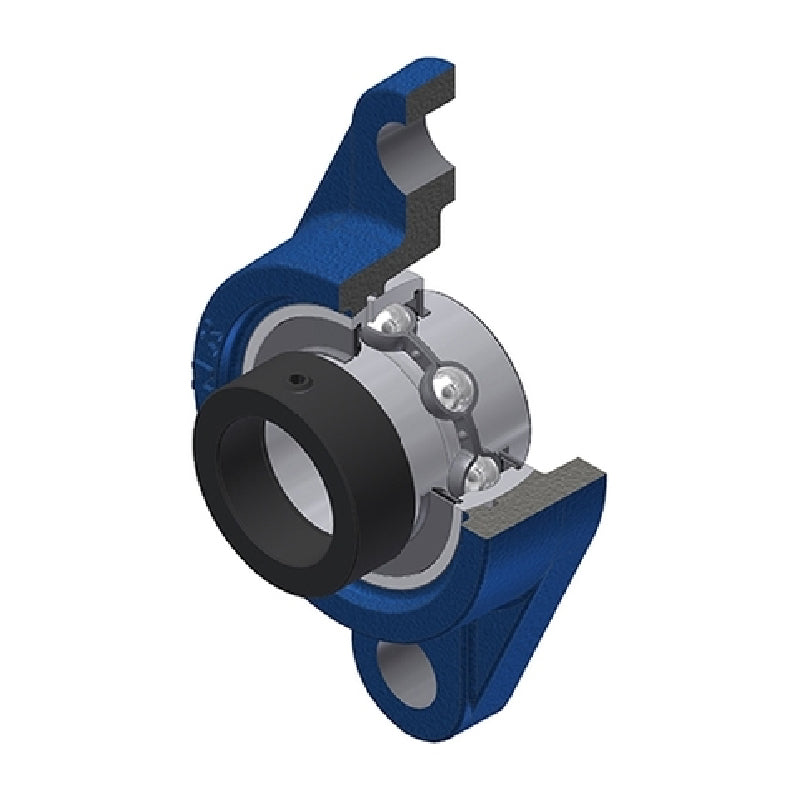 SNR EXFL316 Metric Two Bolt Cast Iron Oval Housing with 80mm Bore Eccentric Collar Insert - Allow 2-3 Days