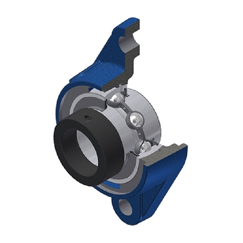 SNR EXFLE211N Metric Two Bolt Cast Iron Oval Housing with 55mm Bore Eccentric Collar Insert - Allow 2-3 Days