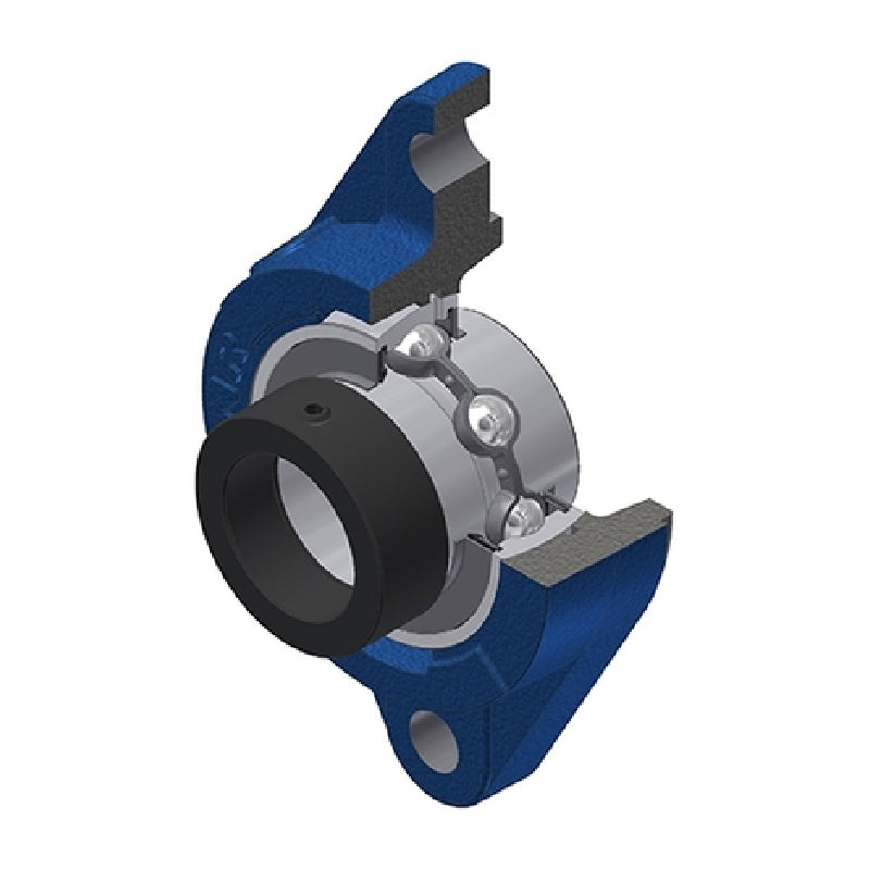 SNR EXFLZ206 Metric Two Bolt Cast Iron Oval Housing with 30mm Bore Eccentric Collar Insert - Allow 2-3 Days