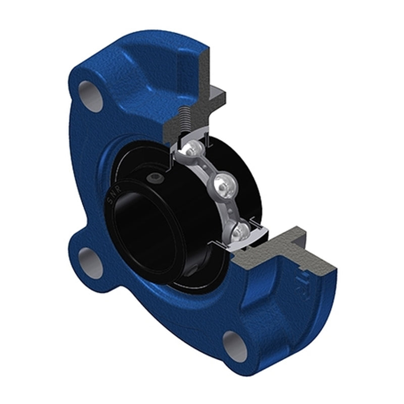 SNR UCFC207T20 Metric Four Bolt Cast Iron Round Flanged Housing with 35mm Insert Wide Temperature Version - Allow 2-3 Days