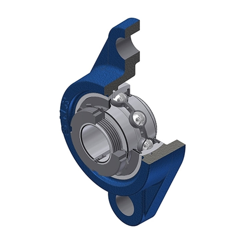 SNR UKFL313H Metric Two Bolt Cast Iron Oval Housing Insert and Adaptor Sleeve Fits 60mm Shaft - Allow 2-3 Days