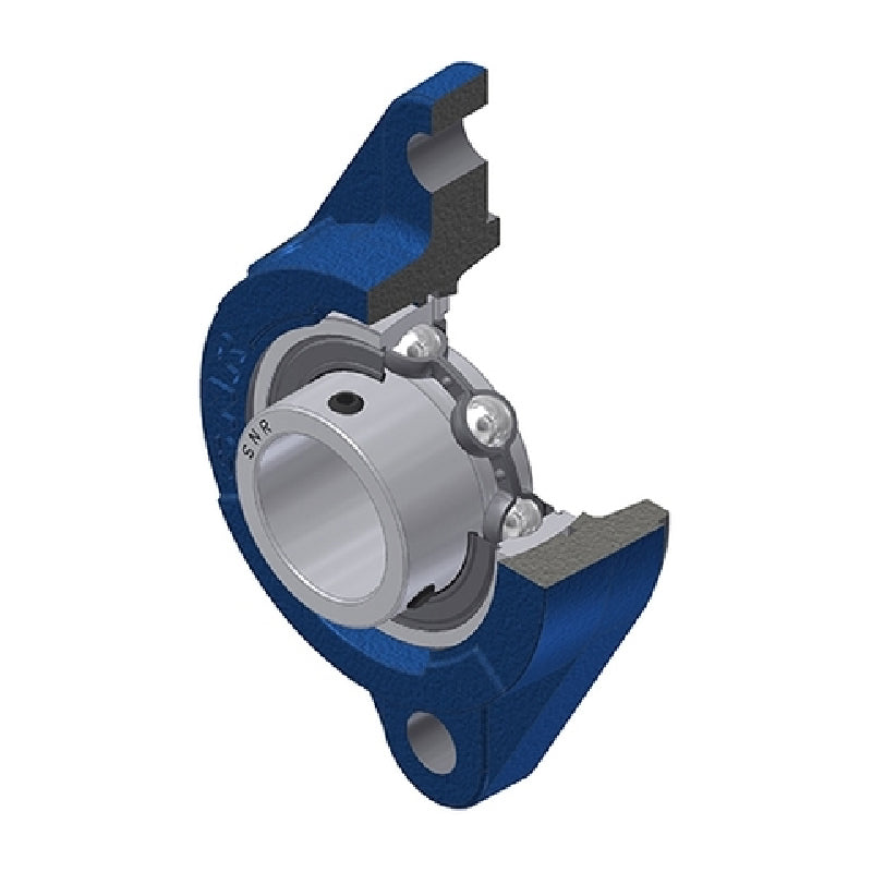 SNR USFLZ202 Metric Two Bolt Oval Cast Iron Flange Housing with 15mm Bore Insert - Allow 2-3 Days