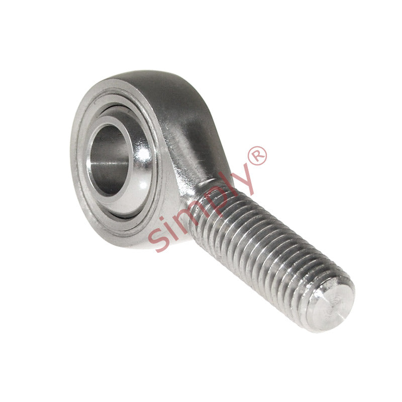 Budget SSPOS25 Right Hand Stainless Steel / PTFE Lined Plain Male Rod End 25mm Bore M24x2 Thread