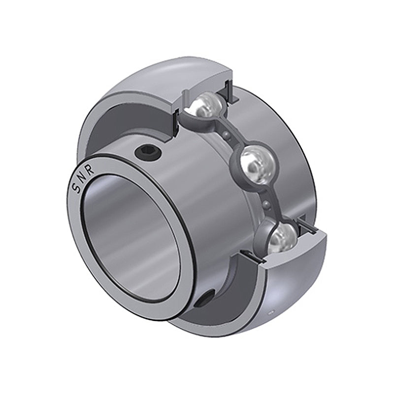 SNR UC201G2 Metric Full Width Spherical Outer Bearing Insert 12mm Bore 47mm Outside Diameter with Grub Screws
