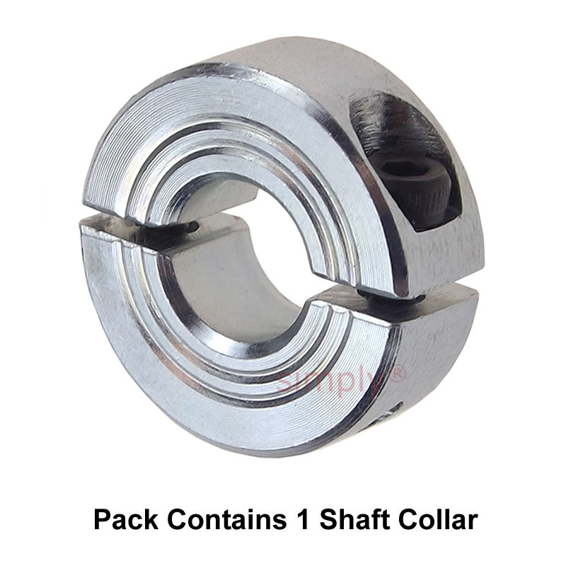 CADB17Z Zinc Plated En8 Steel Double Split Shaft Collar 17x36x13mm with Clamp Bolt