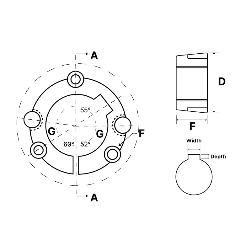 4030-75 Tapered Locking Bush with 75mm Bore