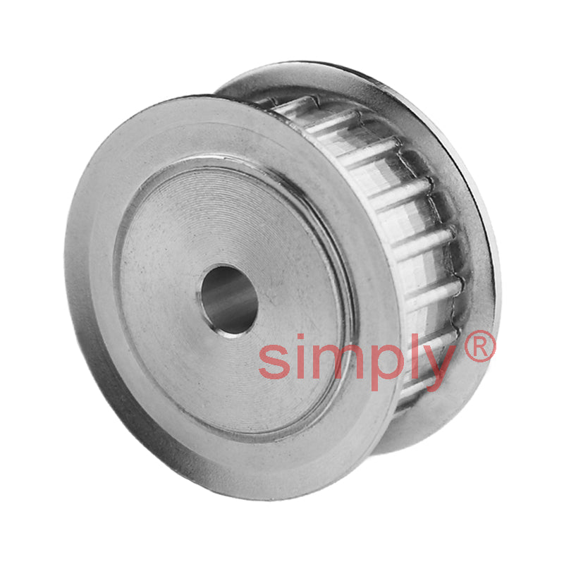 Aluminium Pilot Bore AT5 Timing Pulley with Flanges 5mm Pitch 20 Tooth for 16mm Wide Belts - Overall Width 27mm