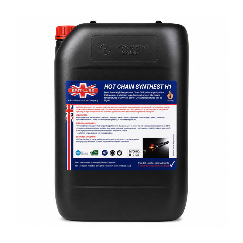 Brit-Lube Food-Tek Hot Chain Synthest H1 10 Litre - Allow 2-3 Days