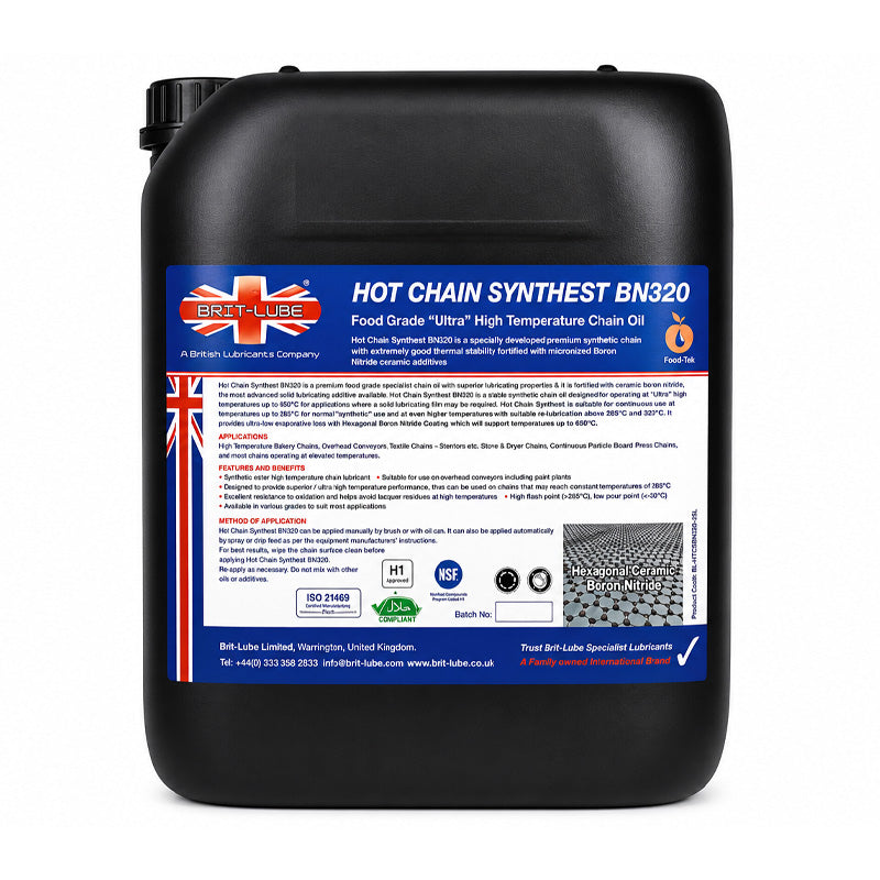 Brit-Lube Food-Tek Hot Chain Synthest BN 320 5 Litre - Allow 2-3 Days