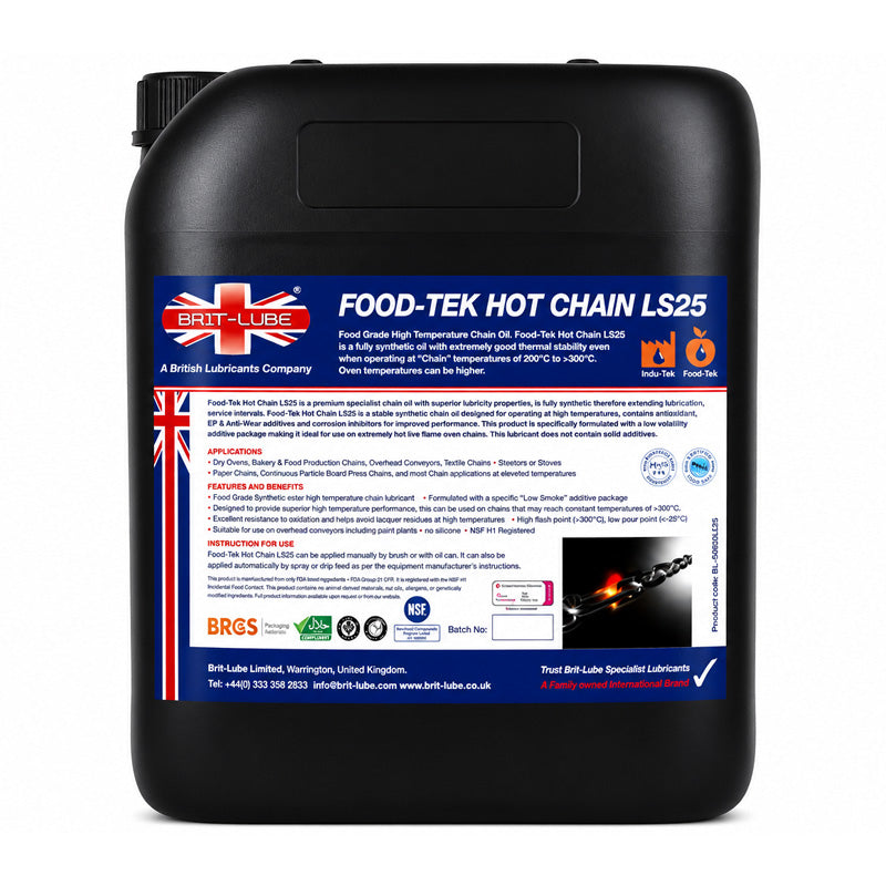 Brit-Lube Food-Tek Hot Chain LS25 300 Litre - Allow 2-3 Days