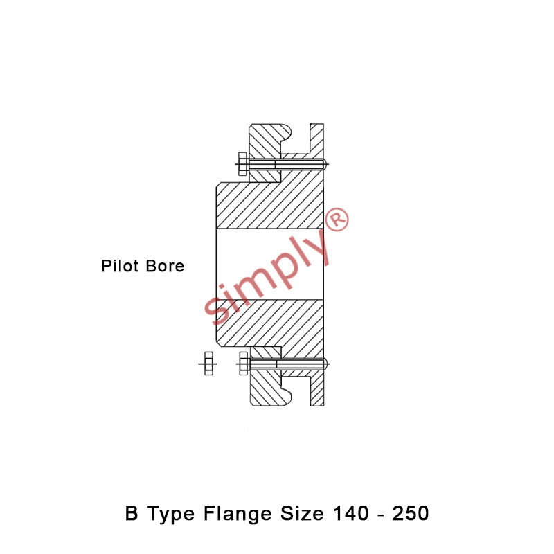 Major Brand F140B-MB Drive Coupling Pilot Bore Max Bore 130mm