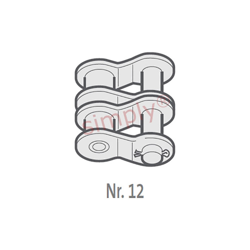 Branded 24B-2-NO12 BS Duplex Chain Single Cranked Cottered Link 1-1/2 inch Pitch