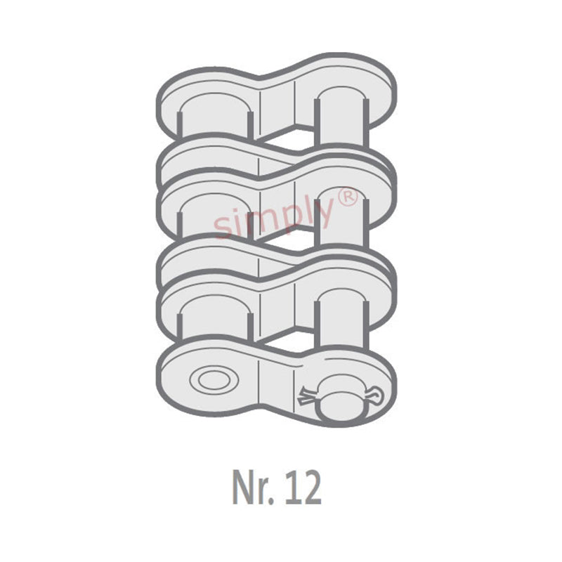 Renold SD 20B-3-NO12 BS Triplex Chain Single Cranked Cottered Link 1-1/4 inch Pitch