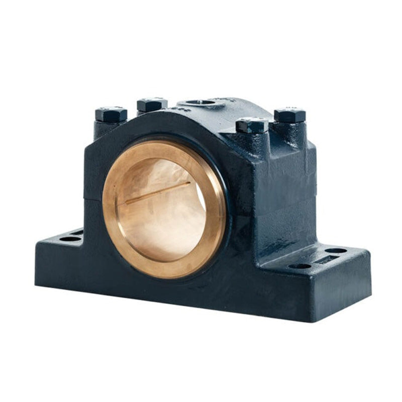 Major Brand DIN506-140M Heavy Duty Metric Split Cast Iron Four Bolt Pillow / Plummer Block Housing with 140mm Bore Gunmetal Bush Insert - Allow 3-4 Weeks