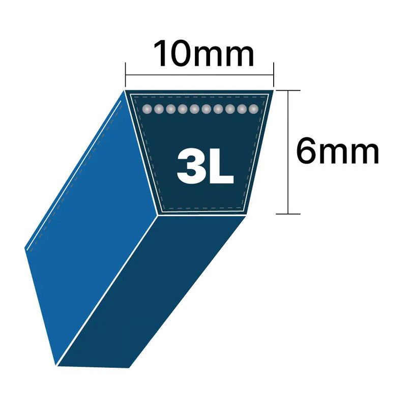 DRY-3L720K 3L Section 10x6mm Blue Cotton Dry Cover Kevlar Re-inforced Mower Wrapped V-Belt