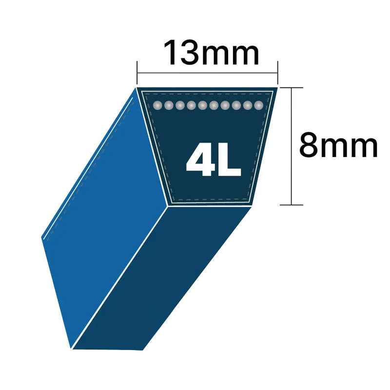 DRY-4L375K 4L Section 13x8mm Blue Cotton Dry Cover Kevlar Re-inforced Mower Wrapped V-Belt
