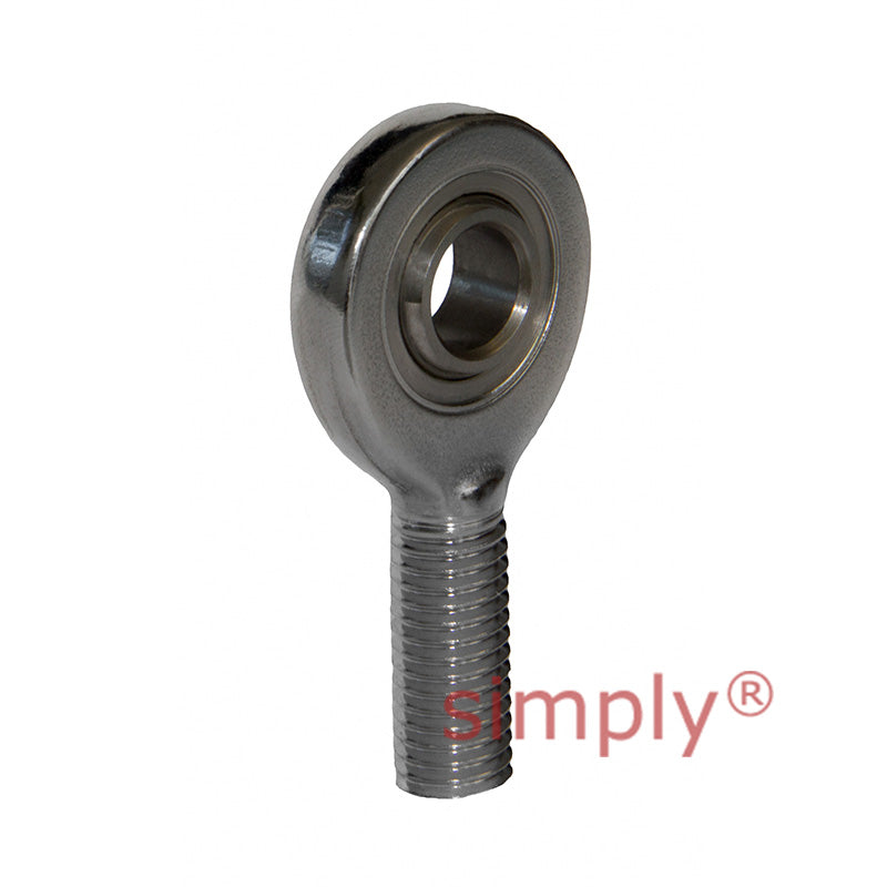 Fluro EAL6DNIRO Left Hand Stainless Steel / PTFE Lined Maintenance Free Male Plain Rod End M6 Thread