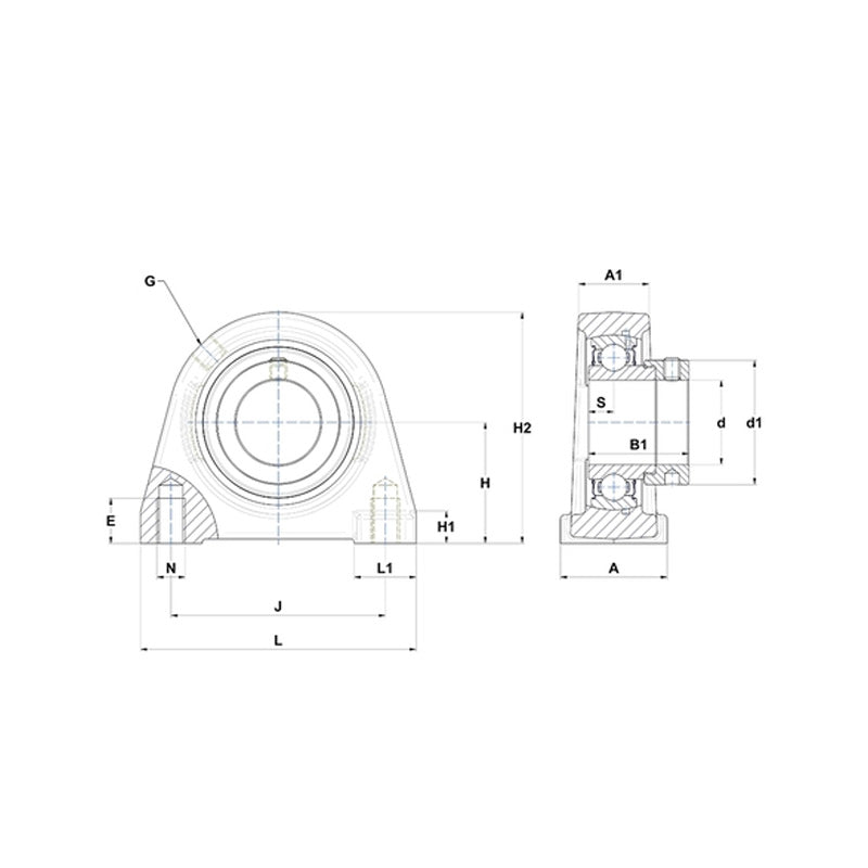 SNR ESPAE206 Threaded Base Small Footprint Metric Pillow / Plummer Block Housing with Eccentric Collar Insert 30mm Bore - Allow 2-3 Days