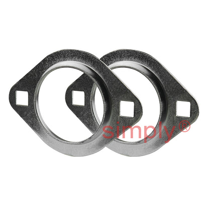 SNR ESPFL204 Metric Two Bolt Oval Pressed Steel Bearing Housing with 20mm Eccentric Collar Insert