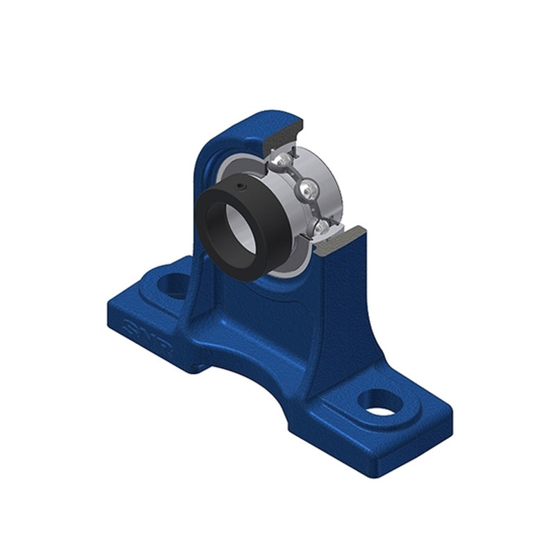 SNR EXPH207 Metric Cast Iron High Centre Height Two Bolt Pillow / Plummer Block Housing with 35mm Bore Eccentric Collar Insert - Allow 2-3 Days