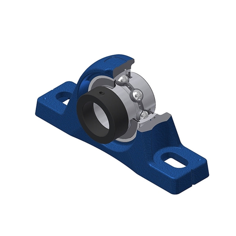 SNR EXPLE212 Metric Cast Iron Two Bolt Pillow / Plummer Block Housing with 60mm Eccentric Collar Insert - Allow 2-3 Days