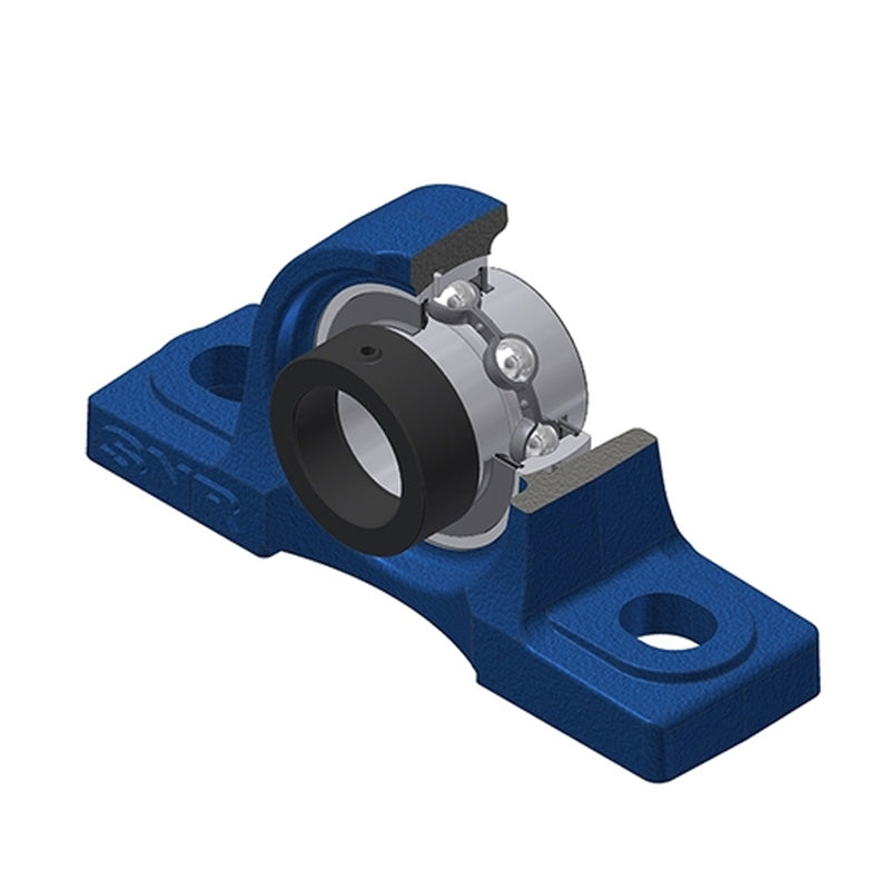 SNR EXP213N Metric Cast Iron Two Bolt Pillow / Plummer Block Housing with 65mm Eccentric Collar Insert - Allow 2-3 Days