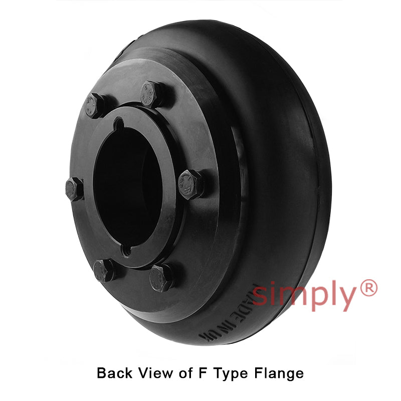 Major Brand F120F/F120B Inner Facing Taper Bore/Pilot Bored Type Tyre Drive Coupling Assembly with Natural Rubber Tyre