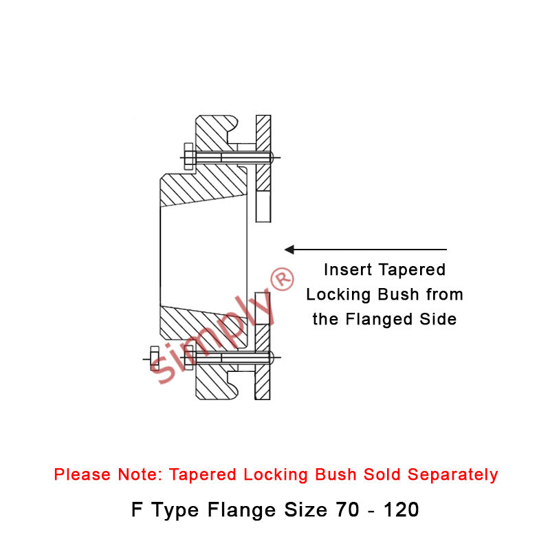 Major Brand F120F-MB Drive Coupling Inner Tapered Locking Bush Type Max Bush Bore 100mm / 4 inch