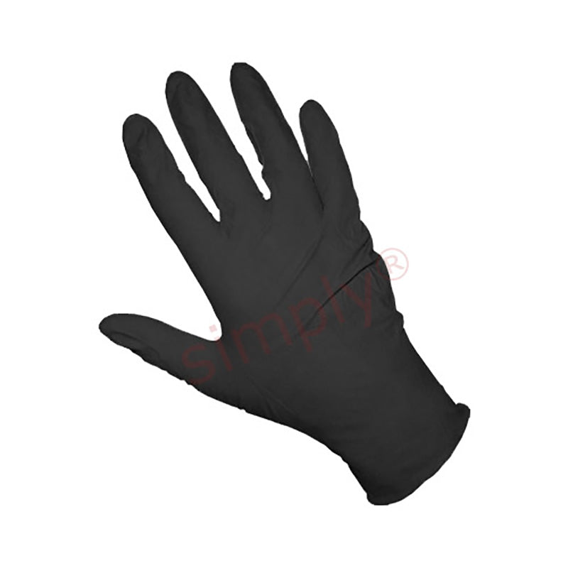 High Quality Powder Free Heavy Duty Black Nitrile Gloves Size XL - Pack of 100