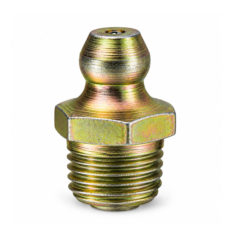 8mm Drive Fit Plain Thread Hardened Mild Steel Zinc Plated Straight Hydraulic Grease Nipples 