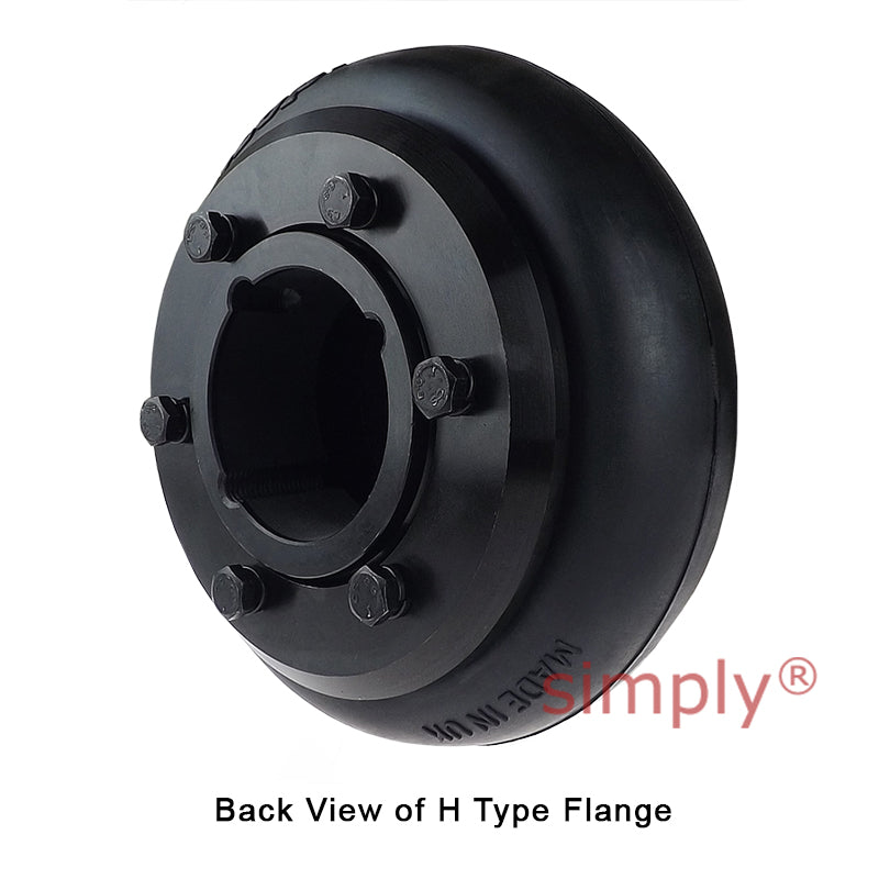 Major Brand F100H/F100H Outer Facing Taper Bores Type Tyre Drive Coupling Assembly with Natural Rubber Tyre