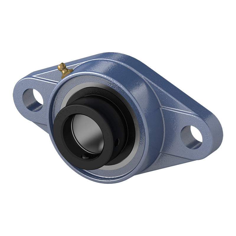 HCFL217 Metric Two Bolt Cast Iron Oval Housing with 85mm Eccentric Collar Insert