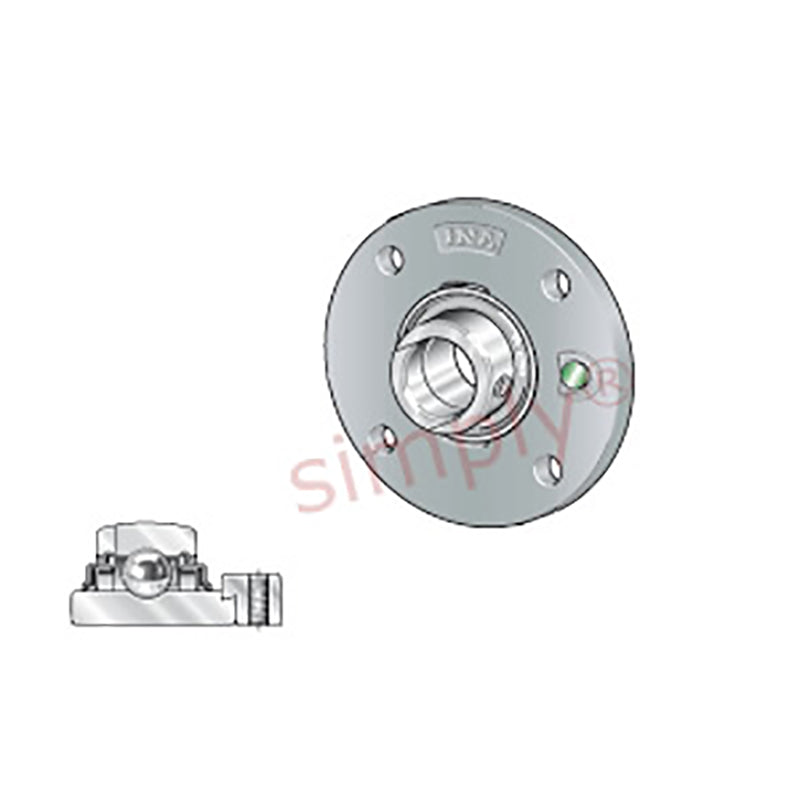 INA RME100XL Four Bolt Cast Iron Round Housing with Eccentric Collar Insert 100mm Bore