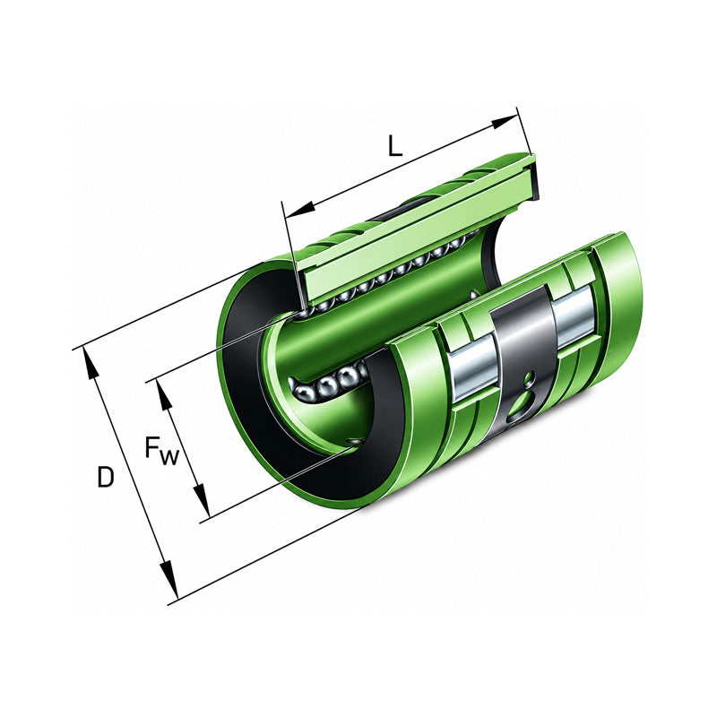 INA KNO16 Relubricatable Open Linear Ball Bushing 16x26x36mm