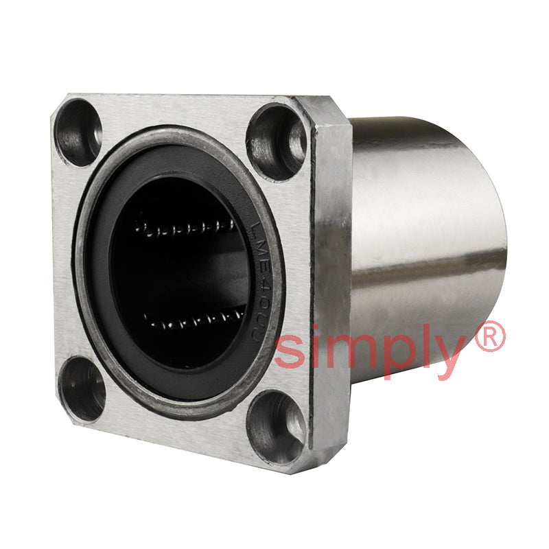 LMEK40UU Square Flanged Linear Ball Bushing with Rubber Seals and Resin Retainer 40x62x80mm