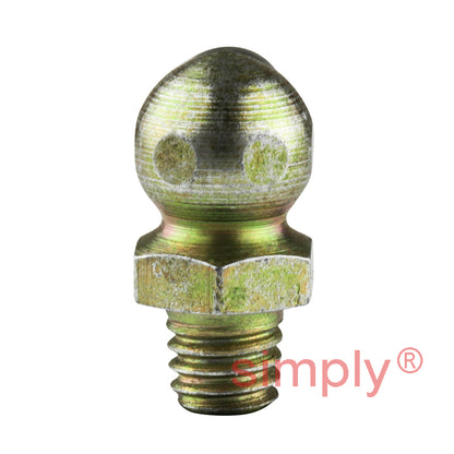 M6x1 Metric Tapered DIN Head-forming Thread Hardened Mild Steel Zinc Plated 90 deg Hydraulic Grease Nipples - Pack of 500