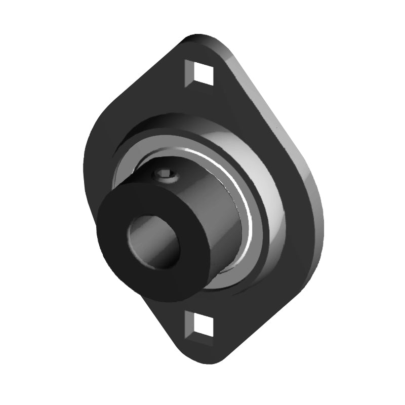 NTN AELPFL205W3 Metric Two Bolt Oval Pressed Steel Bearing Housing with 25mm Eccentric Collar Insert - Allow 2-3 Days