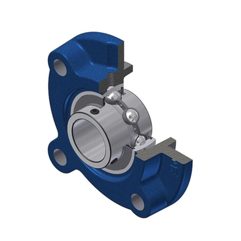 NTN C-UCF312D1 Metric Four Bolt Square Cast Iron Flange Housing with 60mm Bore Insert with Cast Iron Cover - Open Version - Allow 2-3 Days