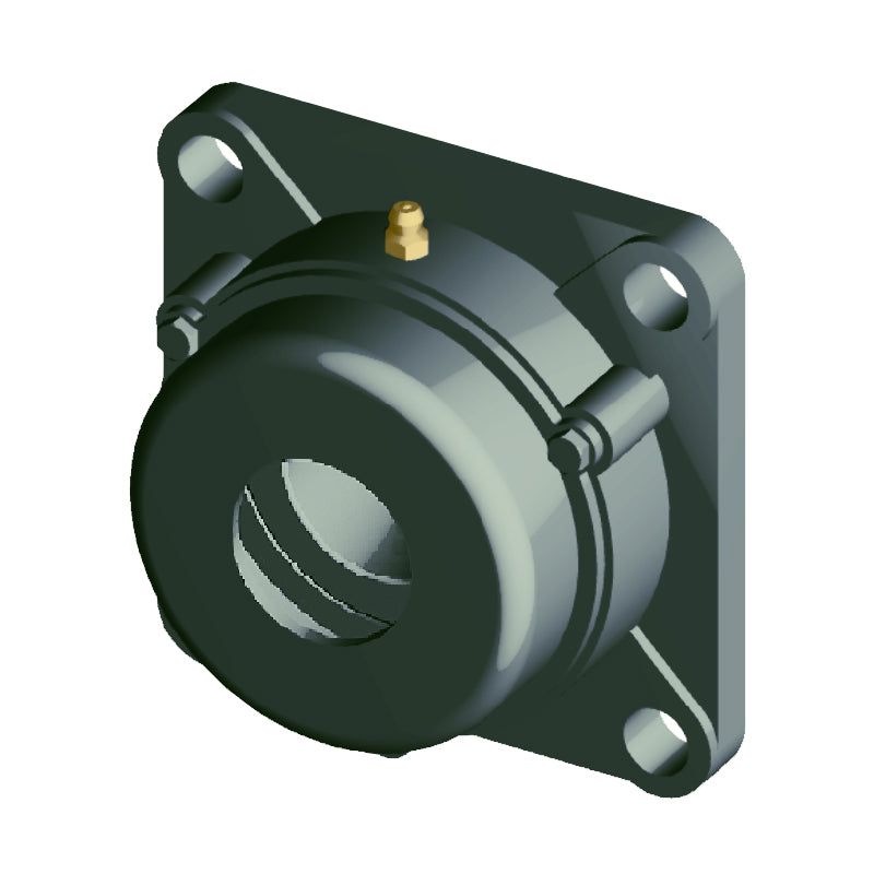 NTN C-UCFX08D1 Metric Four Bolt Square Cast Iron Flange Housing with 40mm Bore Insert with Cast Iron Cover - Open Version - Allow 2-3 Days