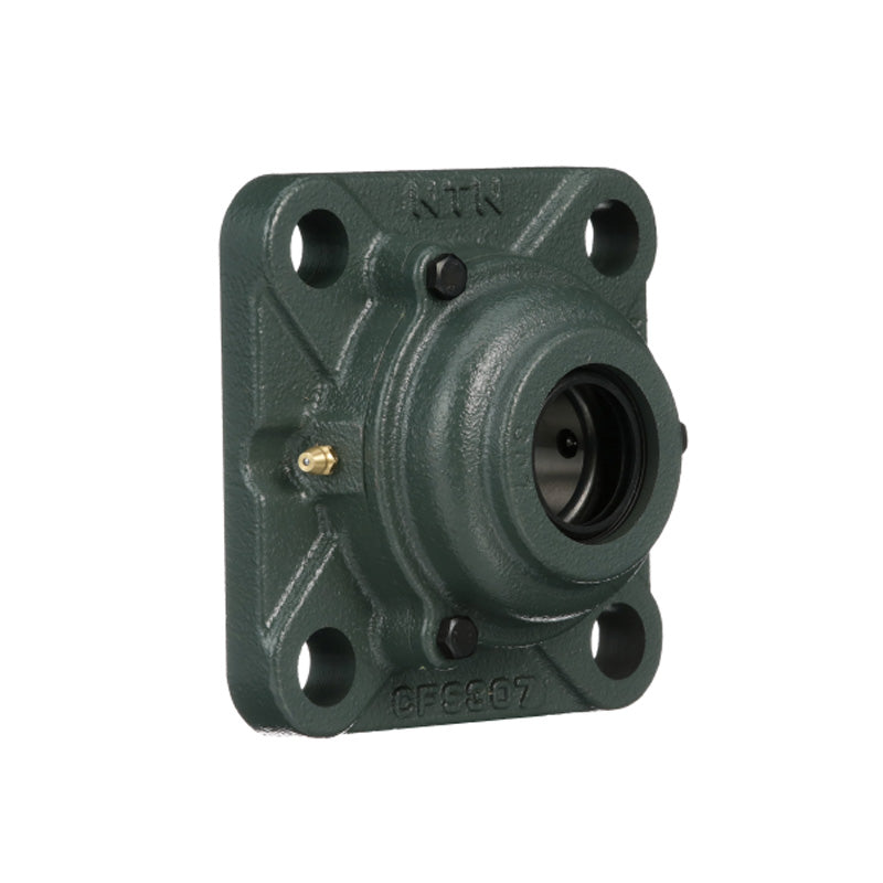 NTN C-UKFS306D1/HE2306X Imperial Four Bolt Square Cast Iron Housing with Cast Iron Cover - Open Version - Insert and Adaptor Sleeve Fits 1 inch Shaft - Allow 2-3 Days