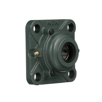 NTN C-UKFS306D1/H2306X Metric Four Bolt Square Cast Iron Housing with Cast Iron Cover - Open Version - Insert and Adaptor Sleeve Fits 25mm Shaft - Allow 2-3 Days