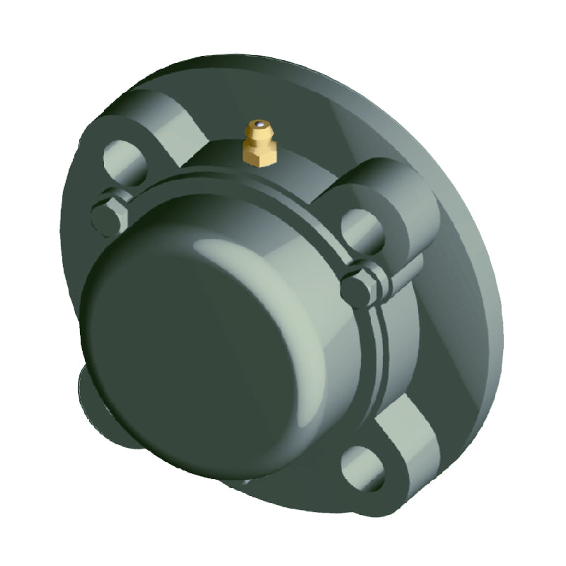 NTN CM-UCFC206D1 Metric Four Bolt Cast Iron Round Flanged Housing with 30mm Insert with Cast Iron Cover - Closed Version - Allow 2-3 Days