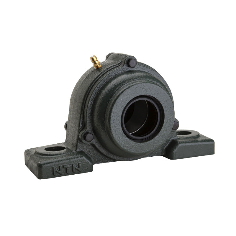 NTN M-S-UCP201D1 Metric Cast Iron Two Bolt Pillow / Plummer Block Housing with 12mm Bore Insert with Steel Plate Cover - Open Version - Allow 2-3 Days