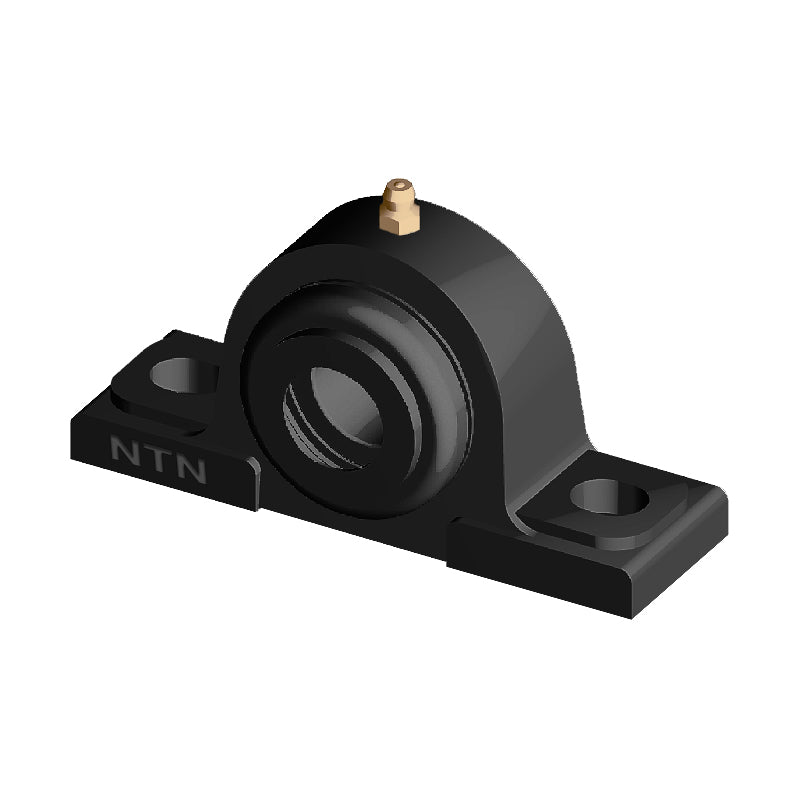 NTN S-UCPX08-109D1 Imperial Cast Iron Two Bolt Pillow / Plummer Block Housing with 1-9/16 inch Bore Insert with Steel Plate Cover - Open Version - Allow 2-3 Days